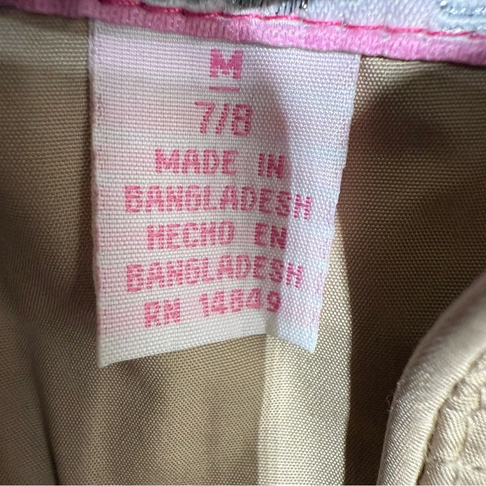 Girls Beige Trench Coat with Belted Waist Button Closure Removable Hood Size 7/8